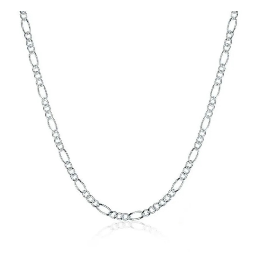 STERLING SILVER * Italian 2mm Figaro Chain Necklace